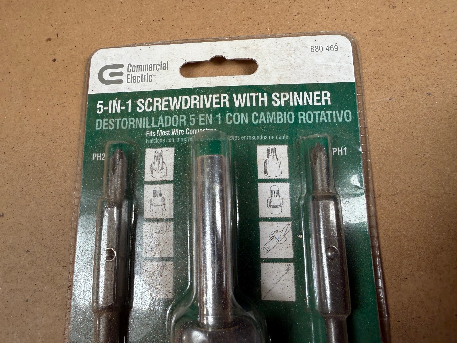 Commercial Electric 5-in-1 Screwdriver with Spinner for Wire Nuts – NOS Painted