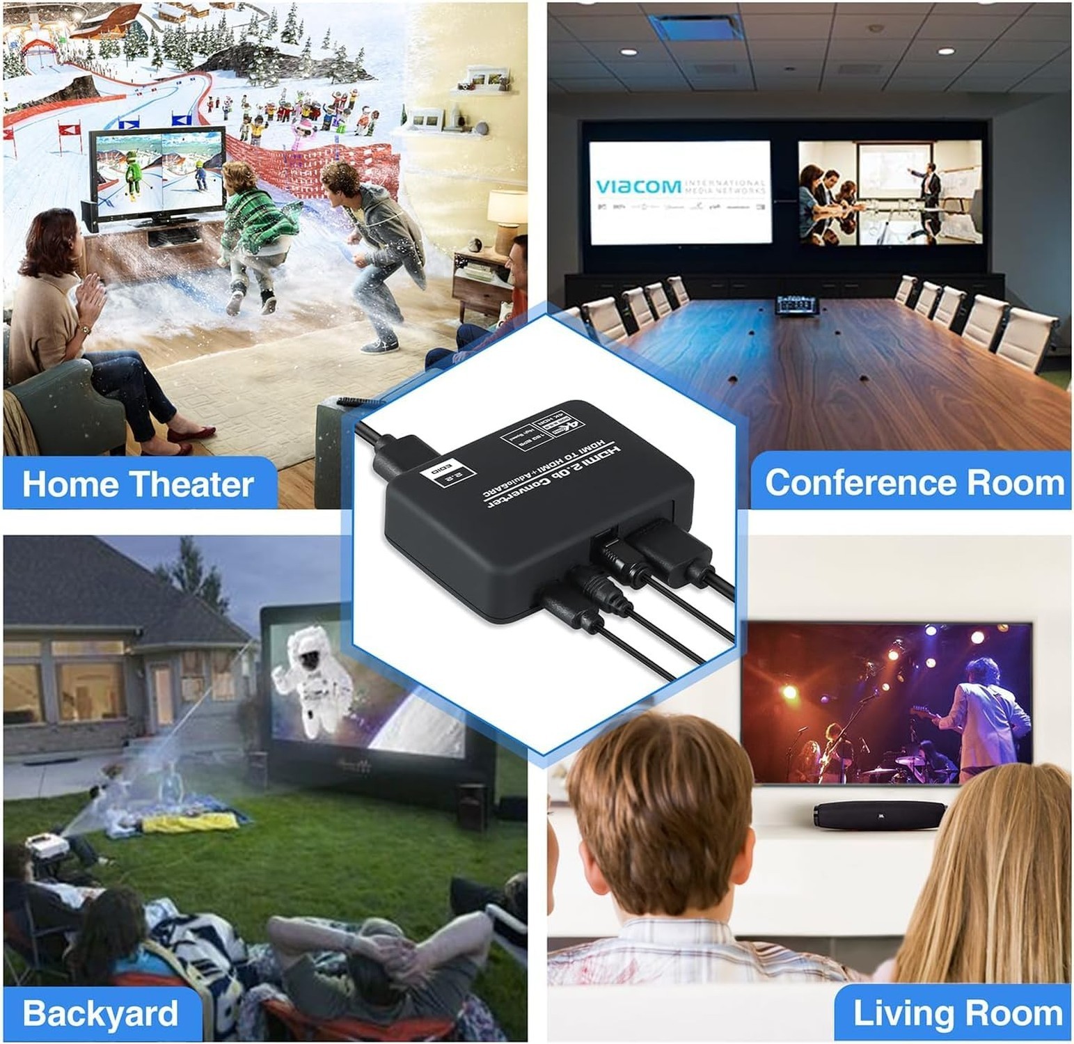 4K@60Hz HDMI 2.0b Audio Extractor Converter Adapter Splitter, HDMI eARC/ARC +…