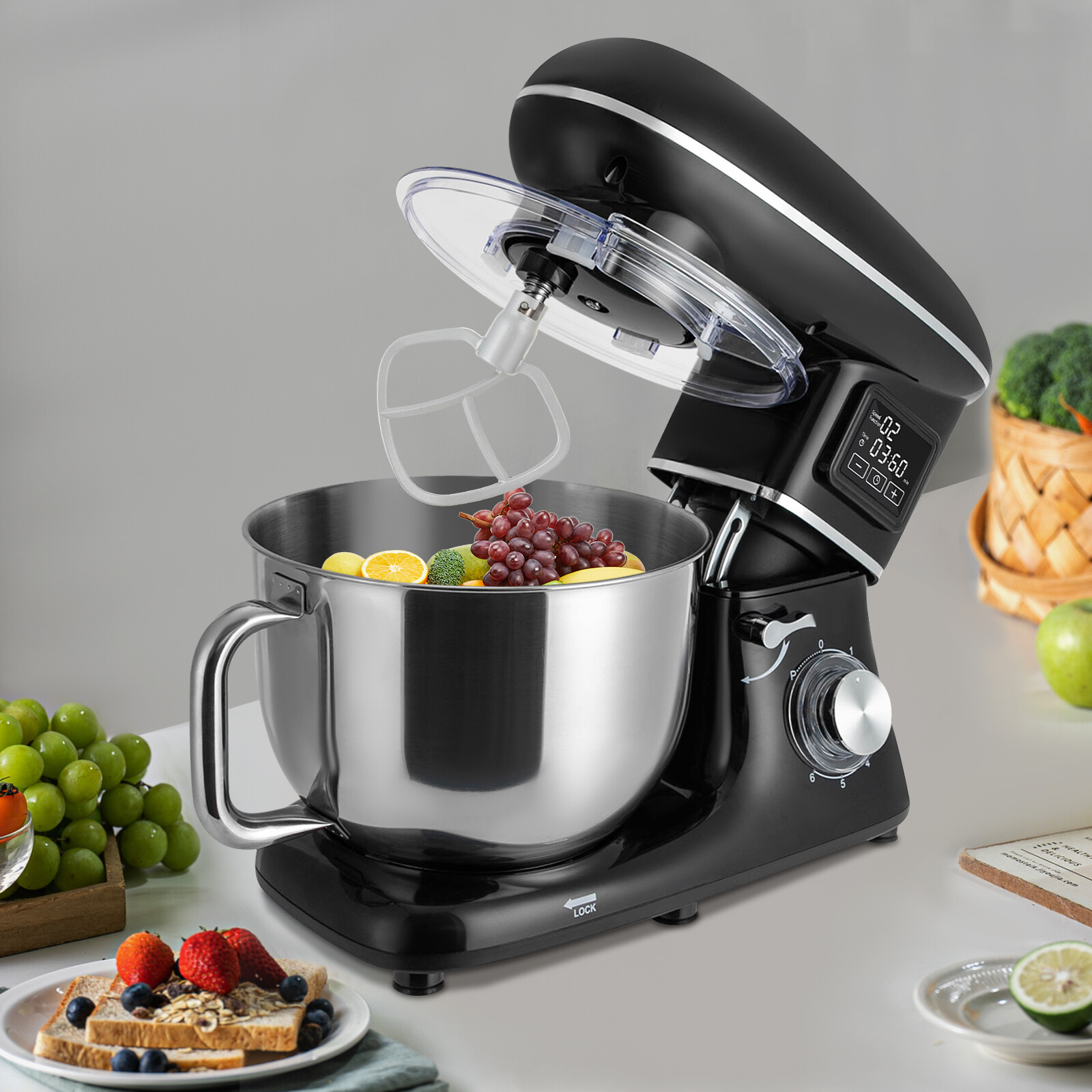 Stand Mixer 6.5 Quart Commercial Dough Mixer Cake Mixer Kitchen Mixer 1350W SALE