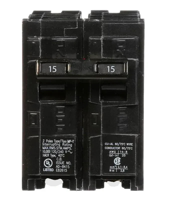 Siemens Q215 15 Amp Circuit Breaker | 15 A, 2 Pole, 240V