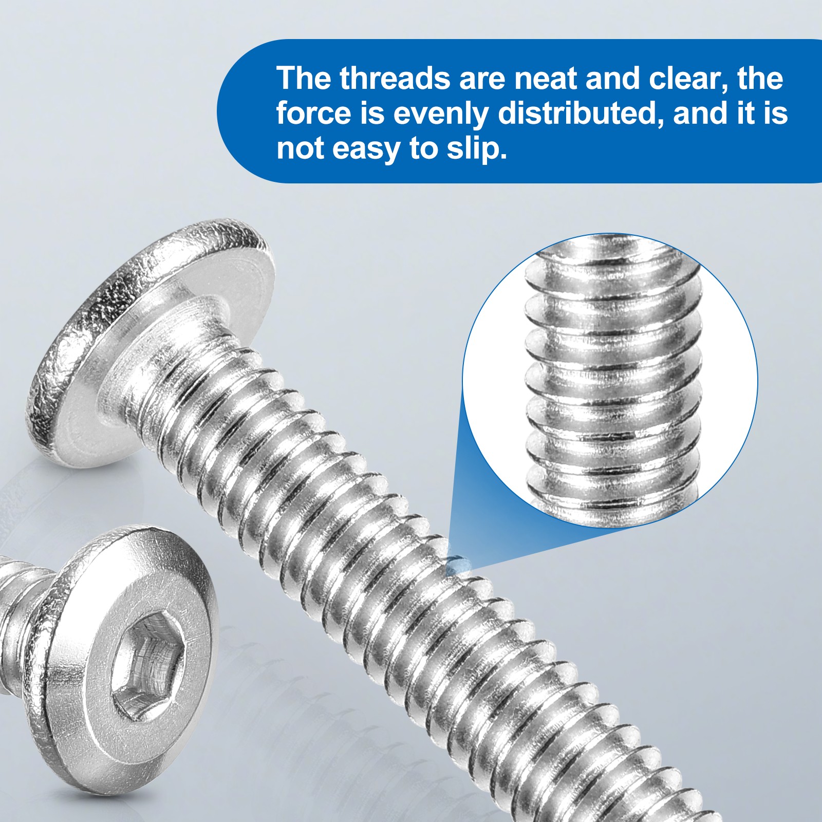 1/4-20 x 2″ Flat Head Hex Screw, 10PCS Stainless Steel Bolt with Hex Wrench