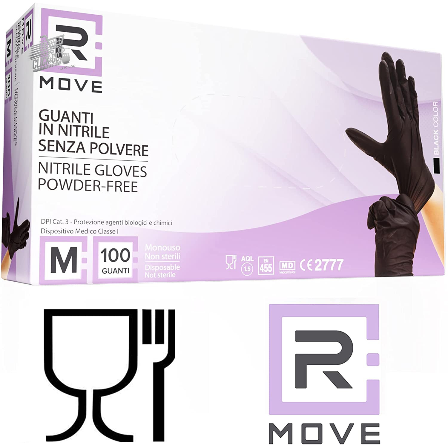 Black Nitrile Disposable Gloves S Medical Food Disposable Work 24.5×8.5cm RMOVE