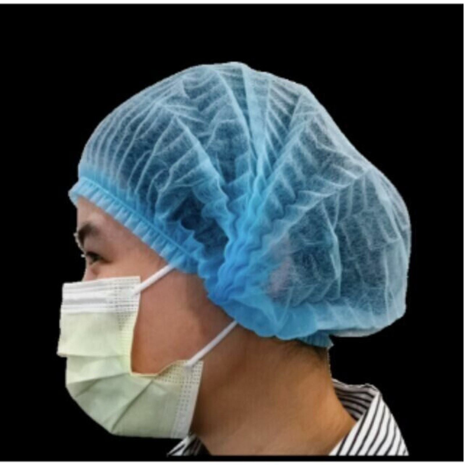 Medline 1000 Case of 24″ Blue Bouffant Cap Non Woven Disposable Hairnet CRI1404A