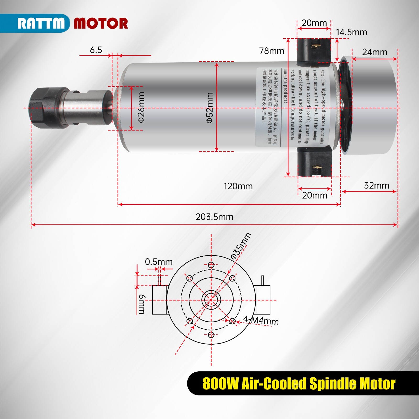 US SHIP】800W Air Cooled Spindle Motor 20000RPM ER16+Speed Power Supply