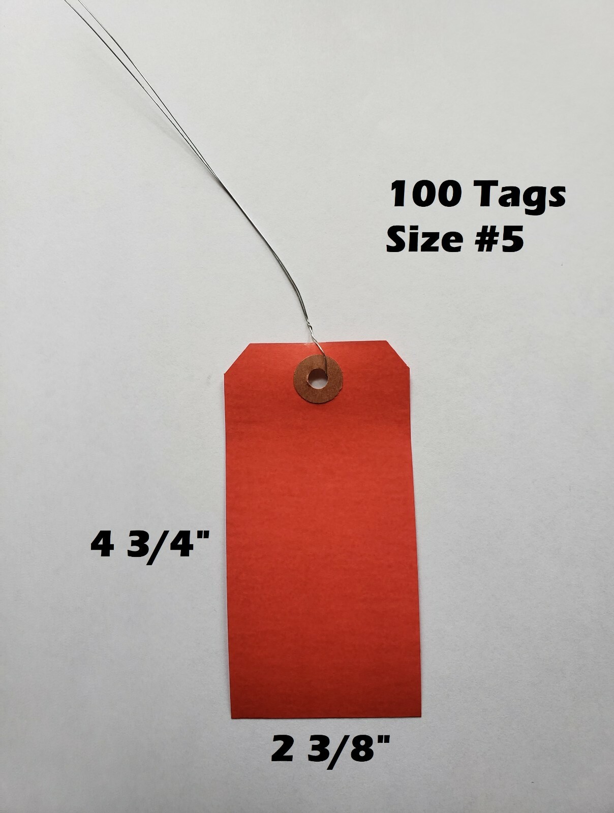 Pack of 100 Manila Red Orange Green Blue Yellow Shipping Wire Strung Tags Sz 5