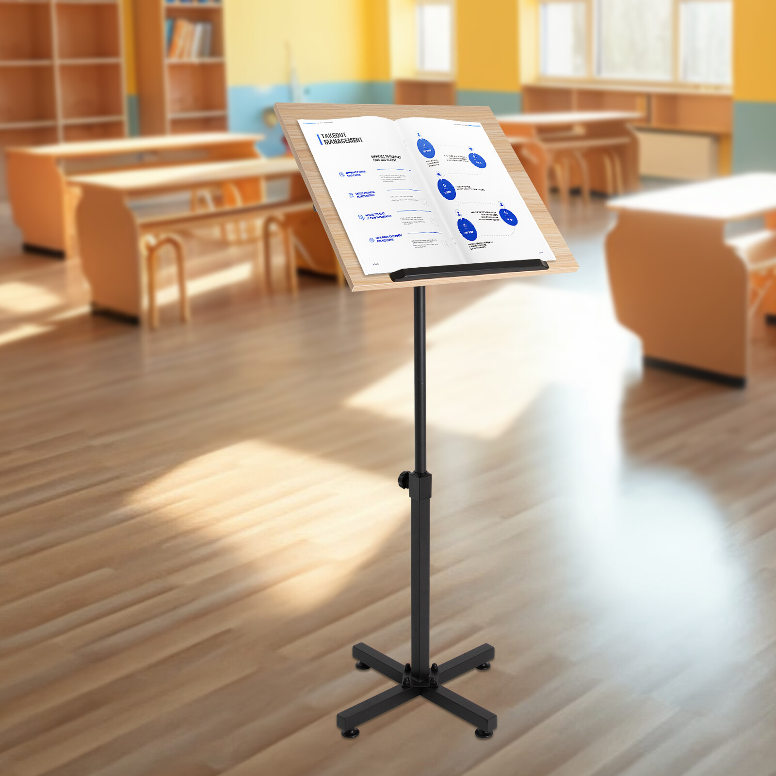 Portable 360�� Adjustable Lectern Presentation Podium Stand with Laptop Holder