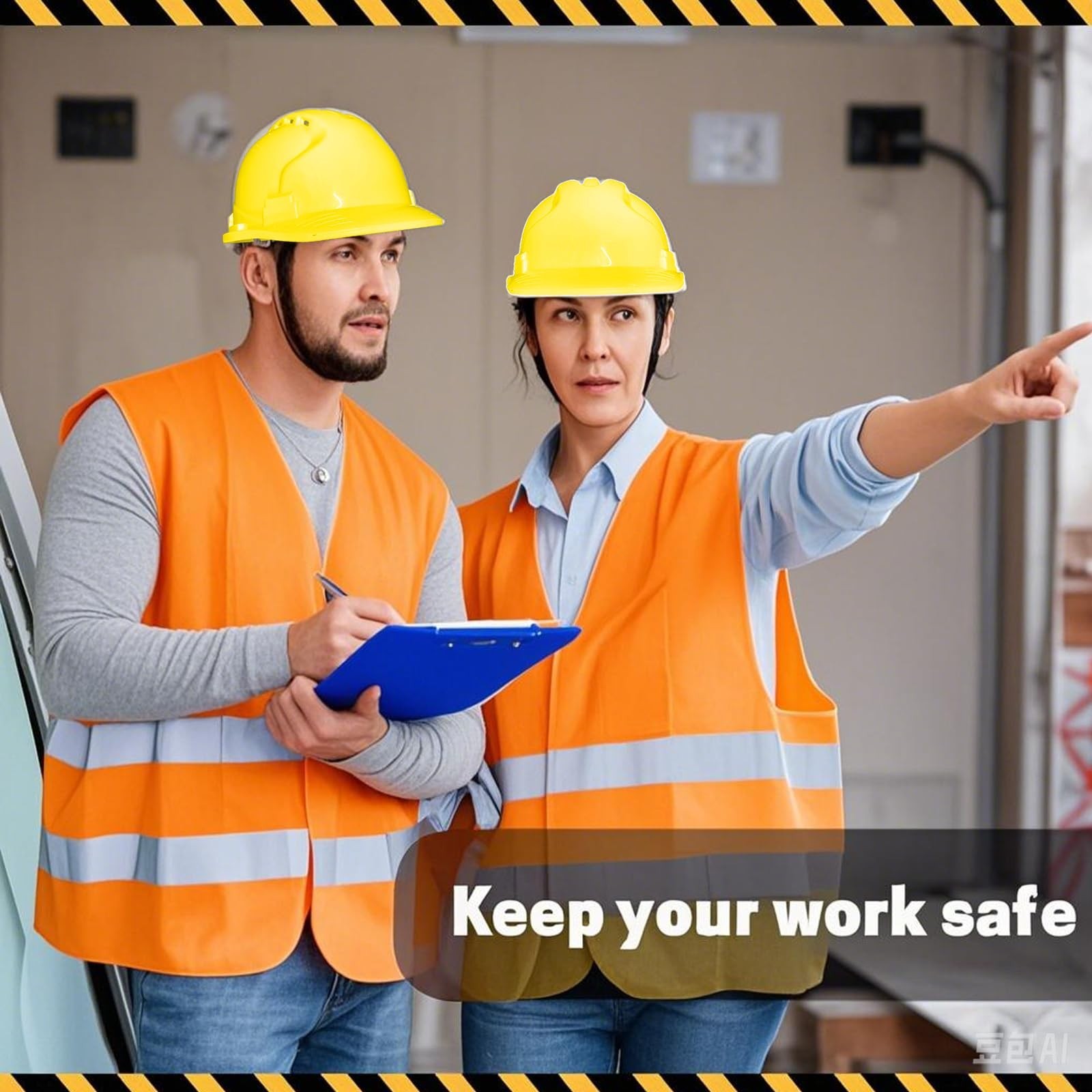 4 Pt. Suspension Hard Hat with Safety Vests Bulk Safety Helmets Adjustable Ra…