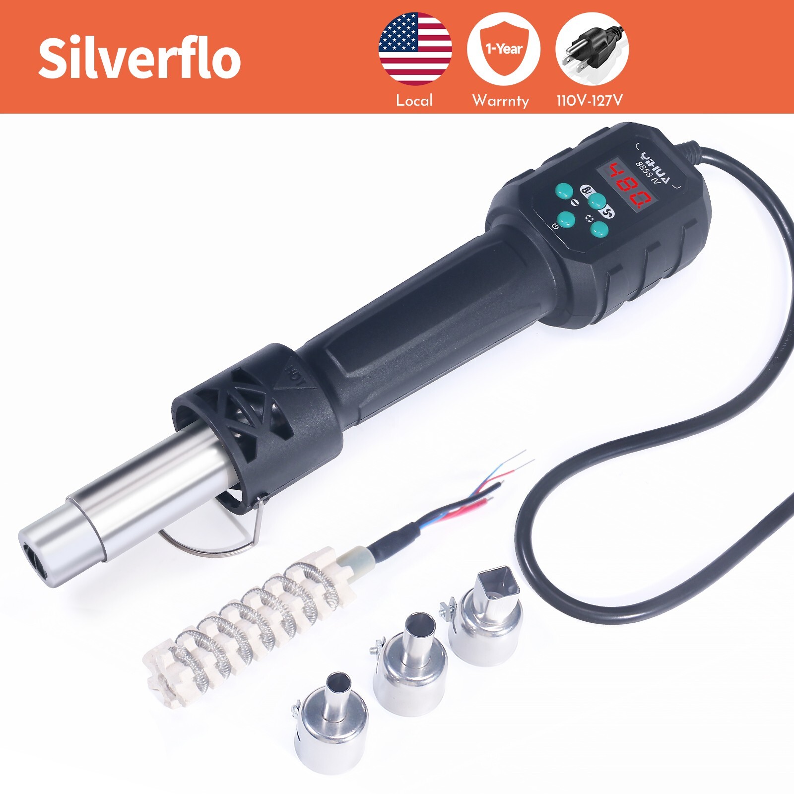 700W Hot Air Gun Digital Portable Heat Gun Nozzle Soldering Station+Heating Core