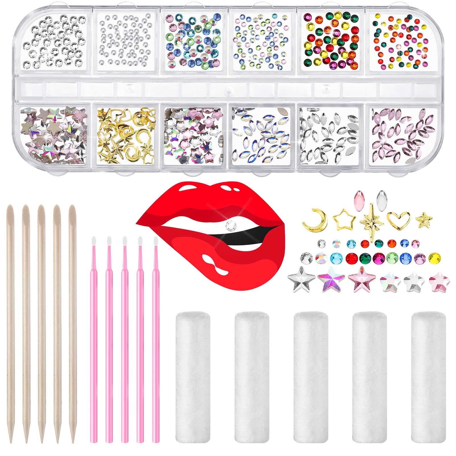 Sosation 377 Pieces Tooth Gem for Teeth Jewelry Kit 377 Piece Set, Cool Style