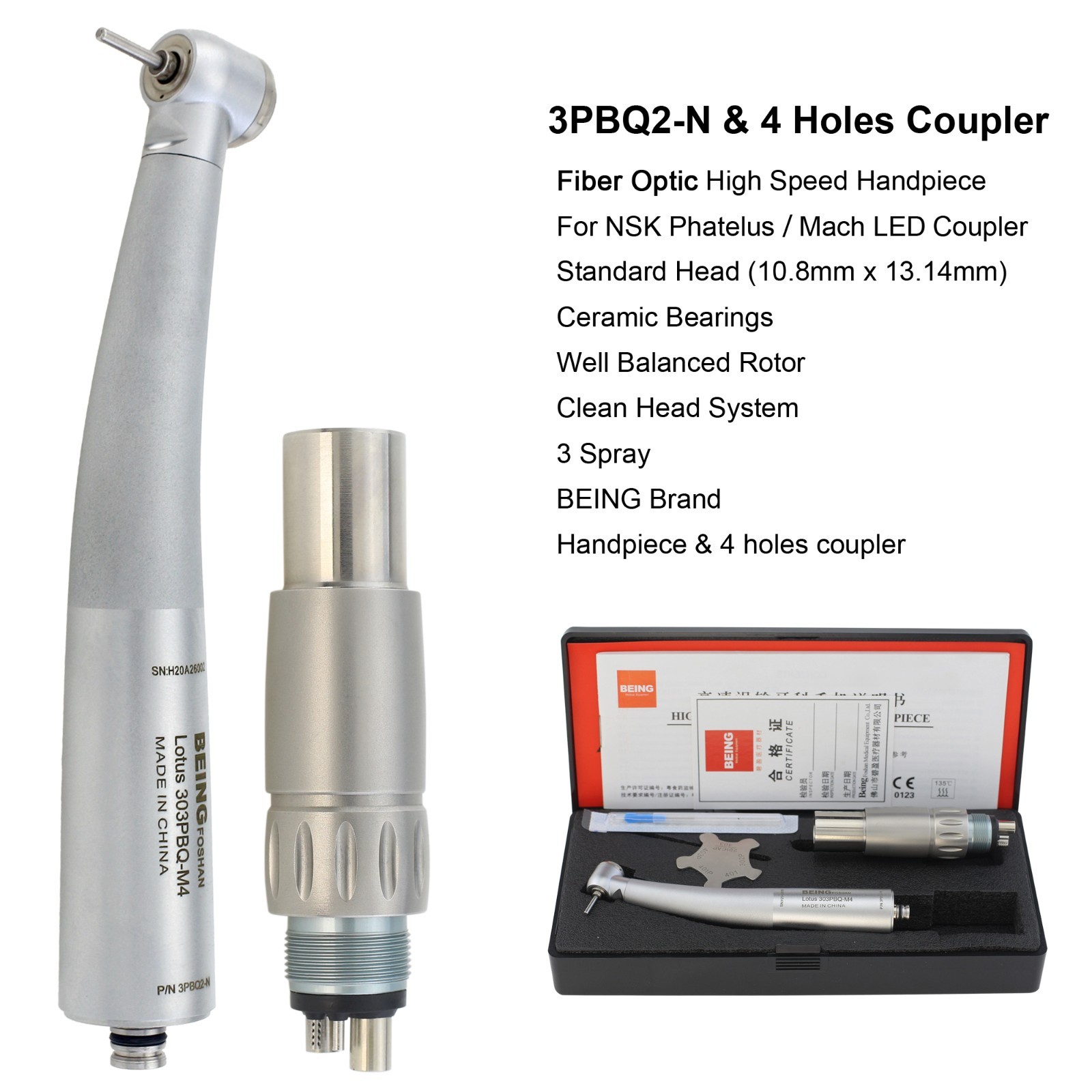 BEING Dental Handpiece High Speed Fiber Optic For KaVo MULTIflex NSK Coupler