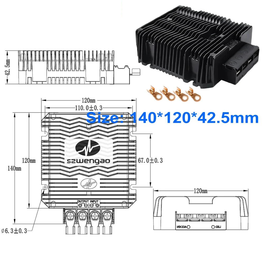 12V to 24V 28V 36V 48V DC Boost Converter 50A Step Up Voltage Regulator for Car