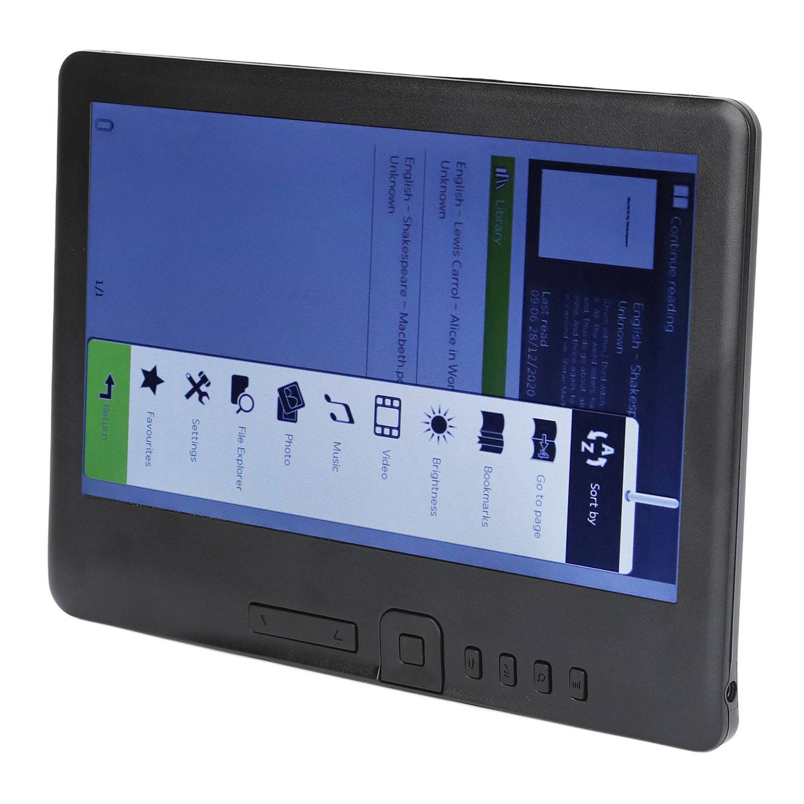 E Reader 7in Color TFT LCD 16:9 Screen HD 800×480 380MHz Black Protective Case