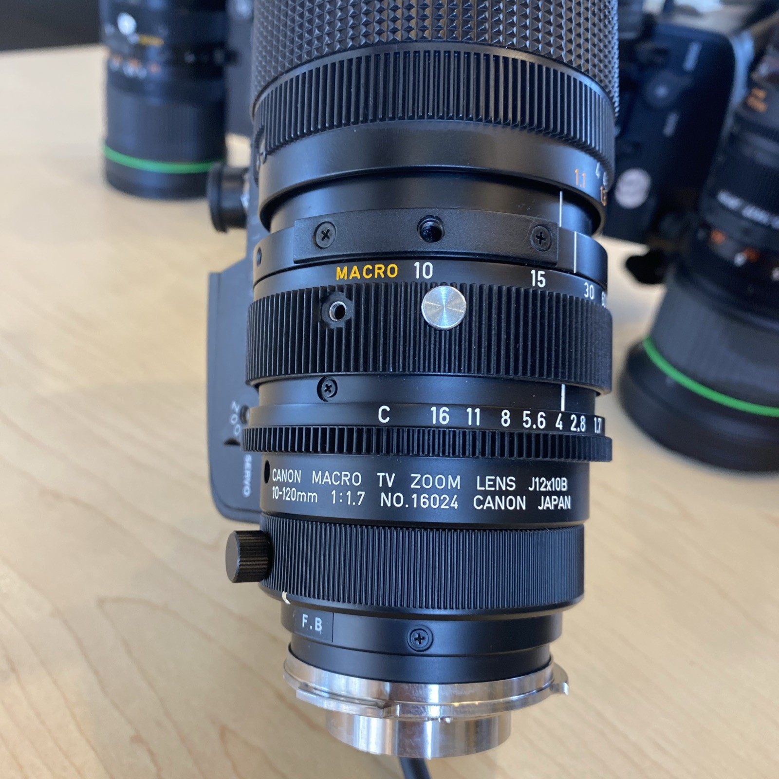 Canon Macro TV Zoom Lens J12X10B 10-120Mm 1:1.7 Servo J12x10B KRSM 12x Bx#1 L#23