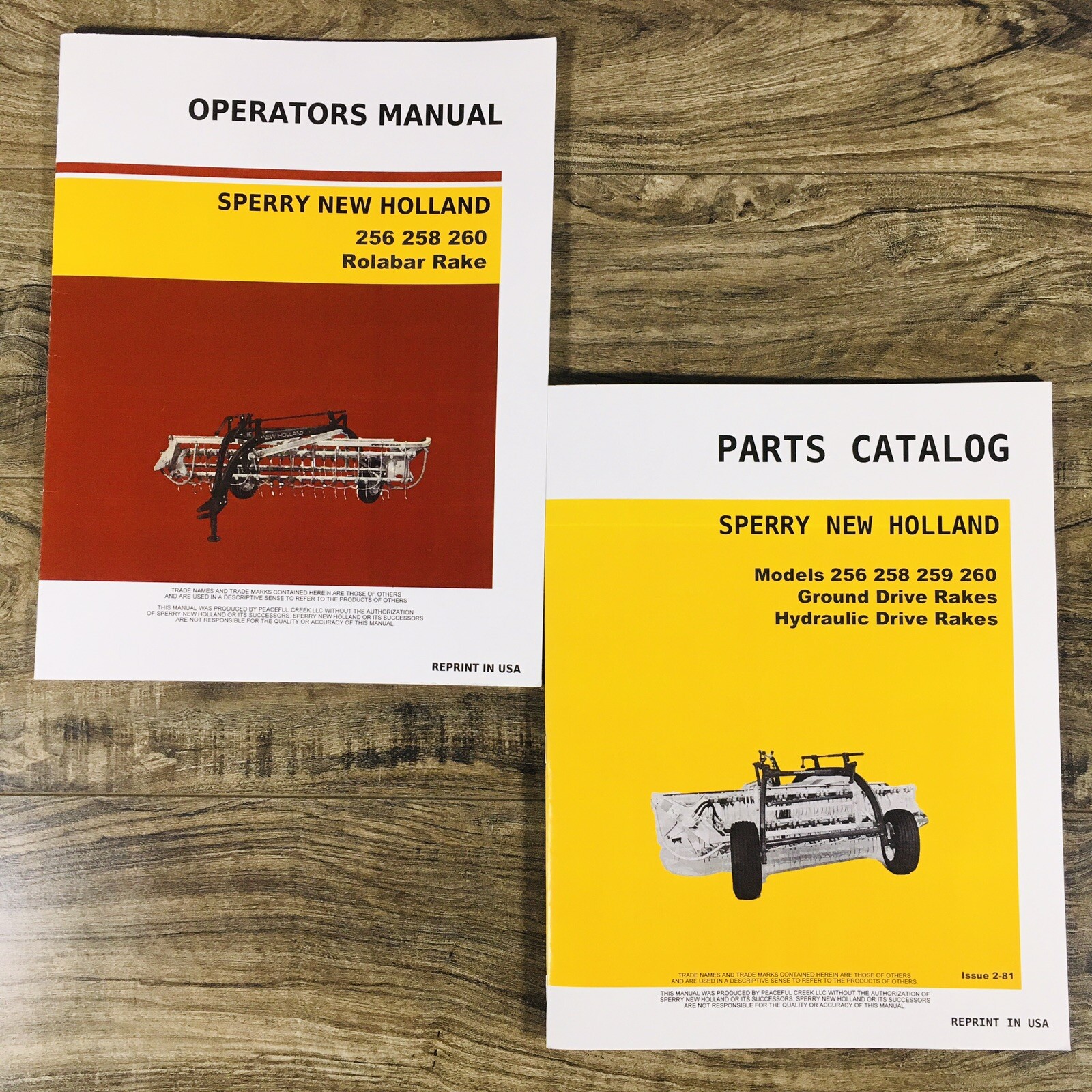 New Holland 256 258 260 Rake Parts Catalog Operators Manual Owners Assembly Book
