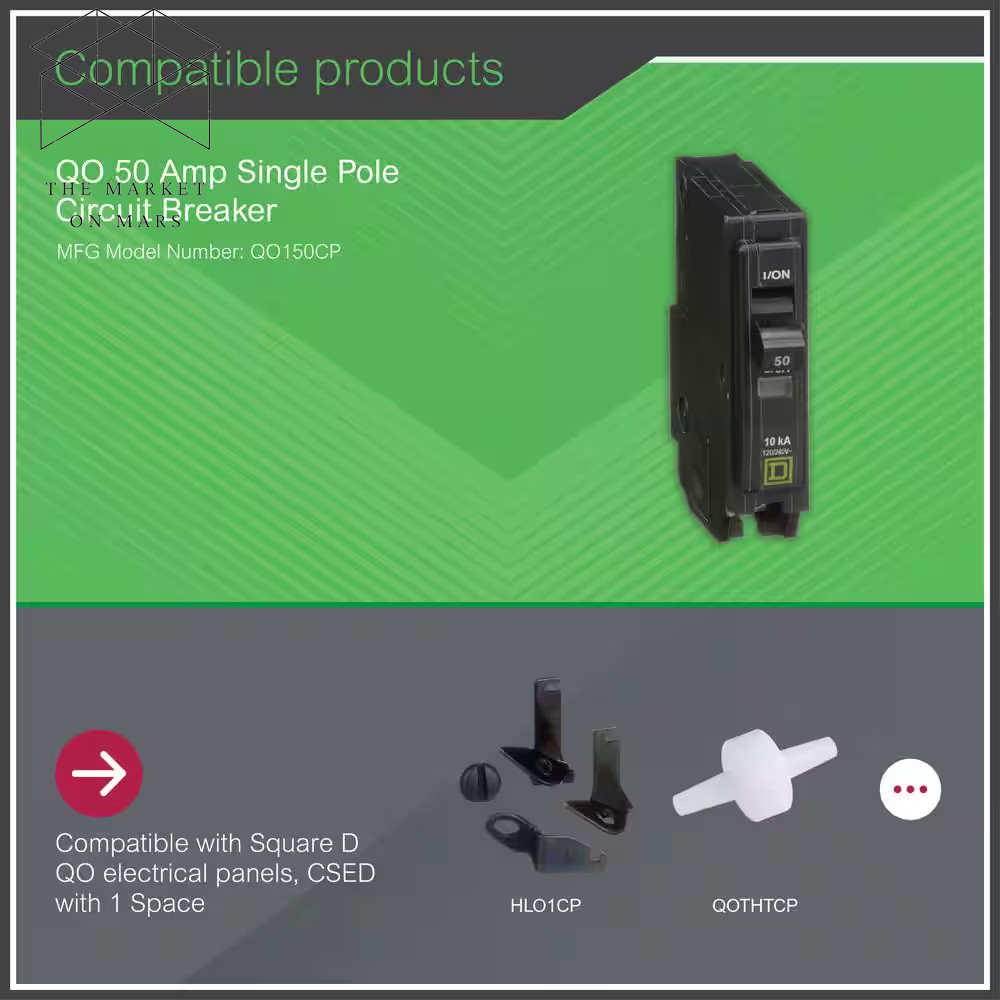 Qo 50 Amp Single-pole Circuit Breaker One-pole 120/240 V Non-Neutral Square D