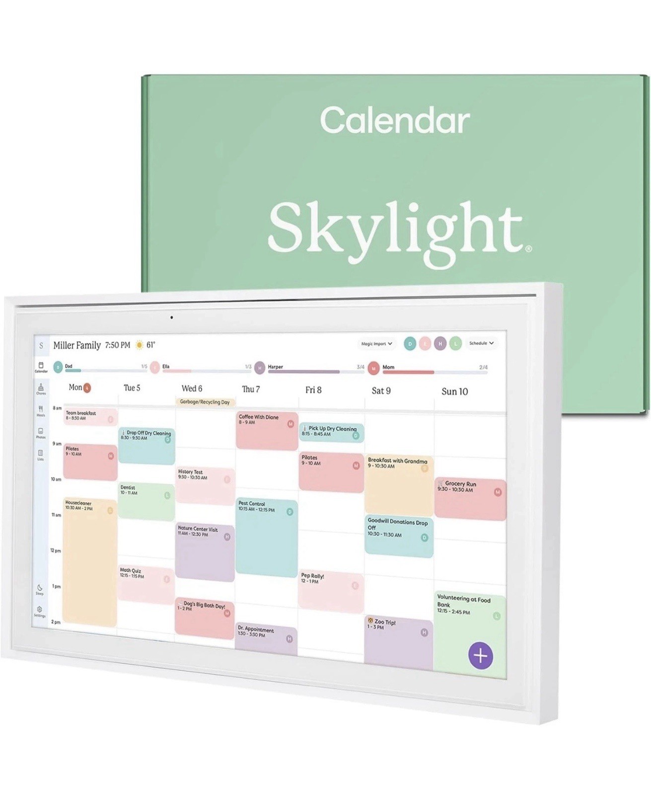 Skylight Calendar: 15-inch Wall Planner Digital Calendar & 15 – White