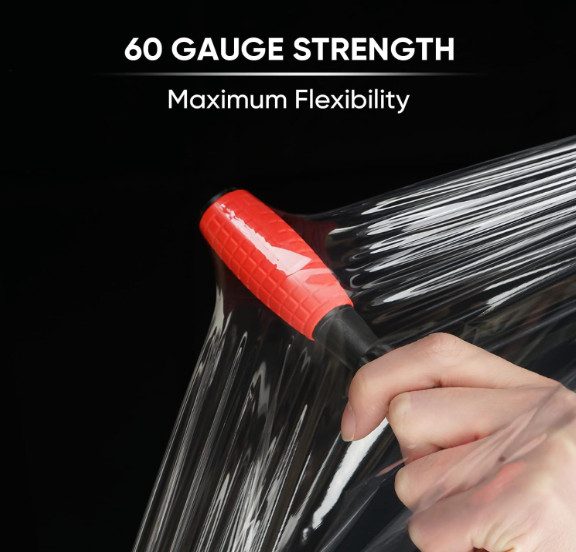 Stretch Wrap Film Roll 2 pack 1000 ft 60 Gauge Industrial Strength 15″ W Handles