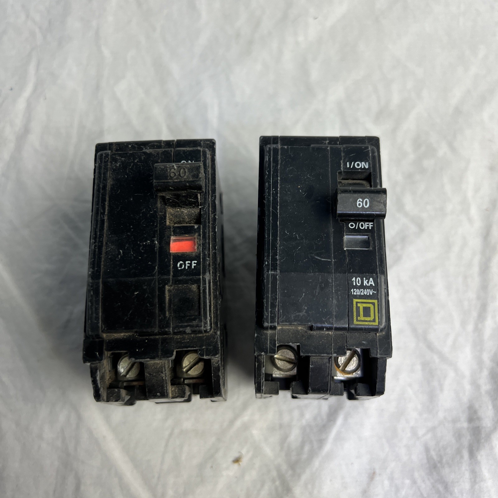 Lot Of 2 SQUARE D Plug-on Circuit Breaker 60A-120/240V QO260 *Read*