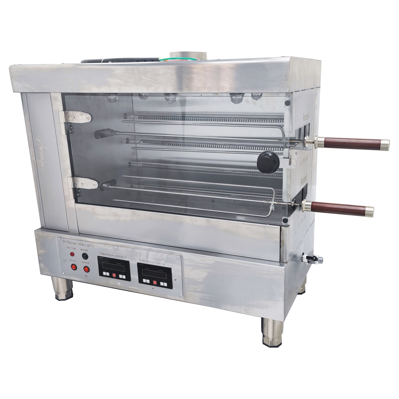 NEW 2 Roll Rotisserie Machine 122-572°F Electric Chicken Rotisserie Machine 220V