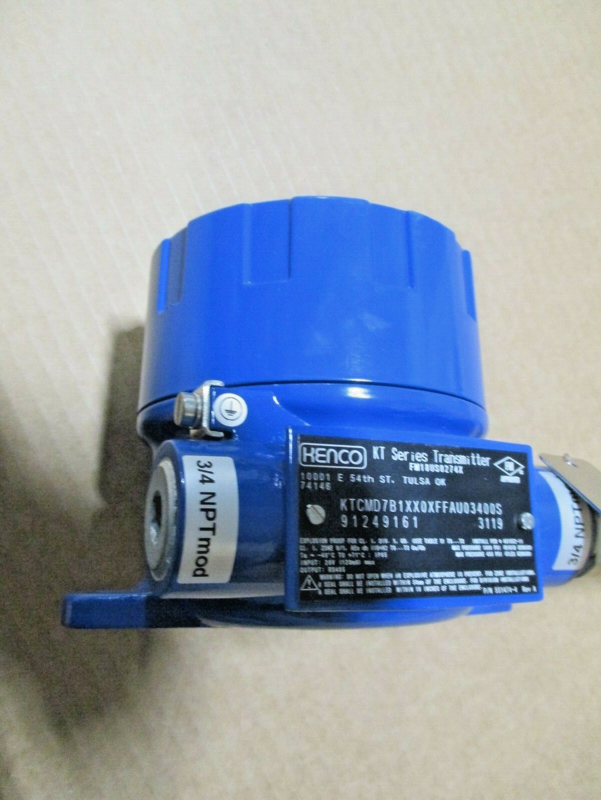 KENCO, KT SERIES TRANSMITTER, KTCMD7B1XX0XFFAU03400S, PROBE LENGTH: 39″