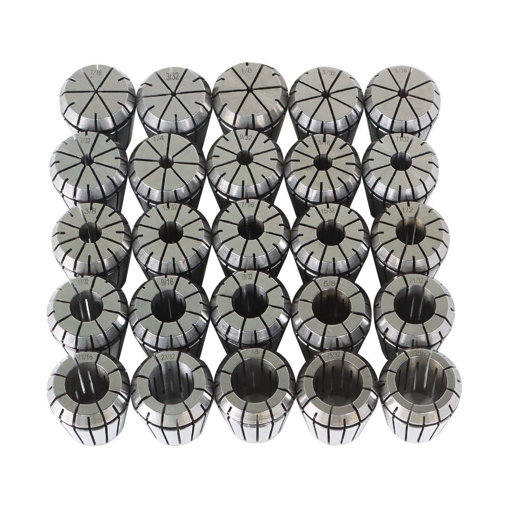 25 Pcs Collet Set ER32 Collet Chuck 1/16″ – 3/4″ Holder Spring Collet Set