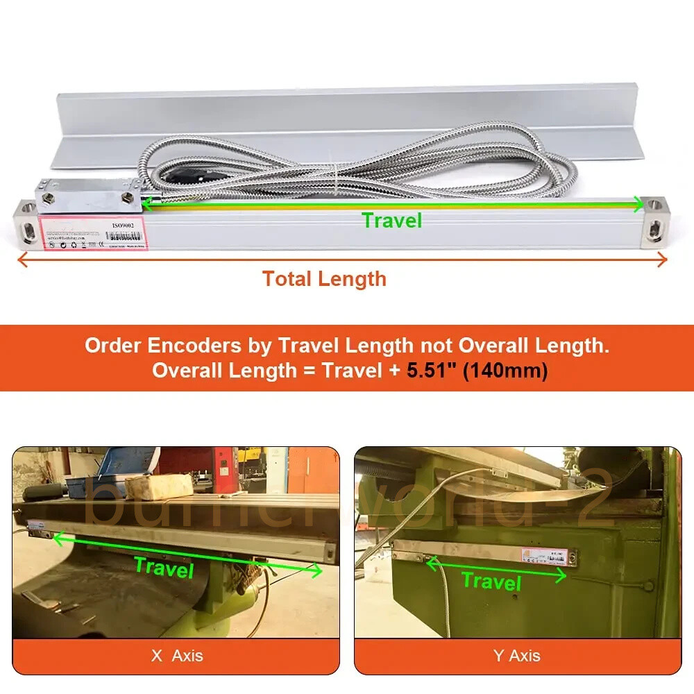 16″& 40″ TTL Linear Scales 2Axis Digital Readout Kit DRO Display Bridgeport Mill