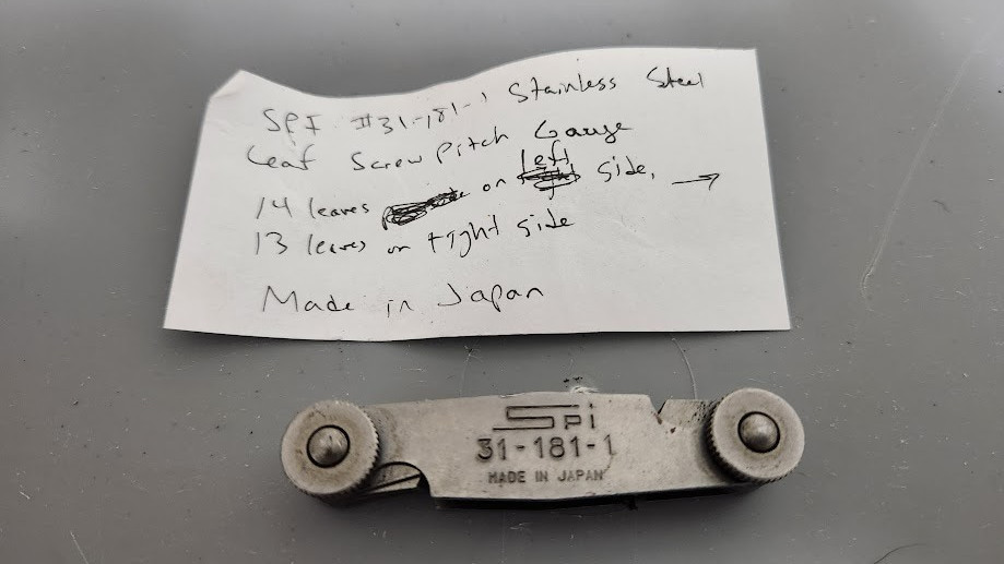 VINTAGE SPI #31-181-1 Stainless Steel Leaf Screw Pitch gauge (made in Japan)