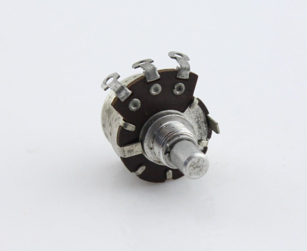 Vintage 1955 Stackpole 1M Ohm Audio Taper Potentiometer Switched RF Shield Cup