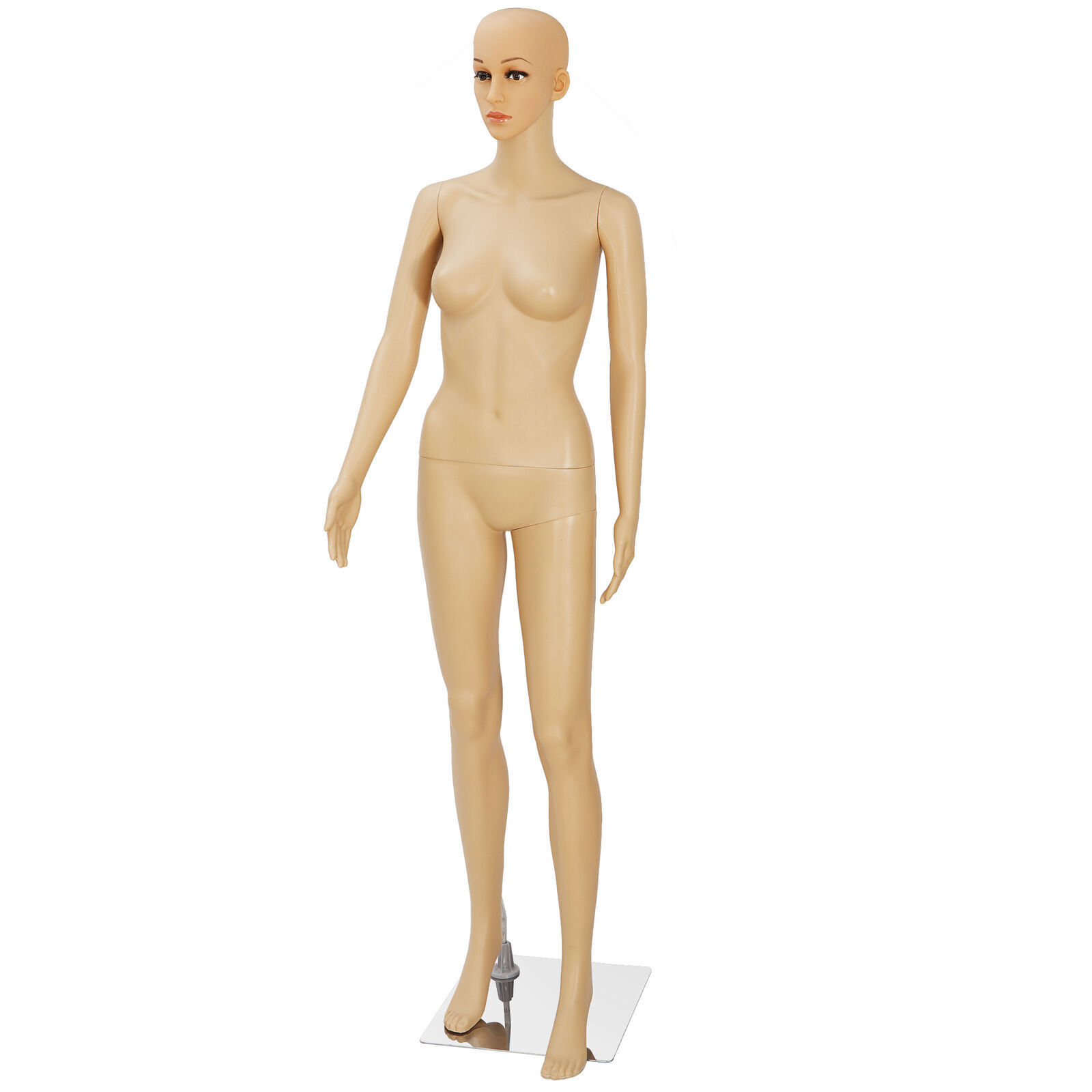 Mannequin Full Body Female Dress Form Realistic Display Head Turn Model w/ Base