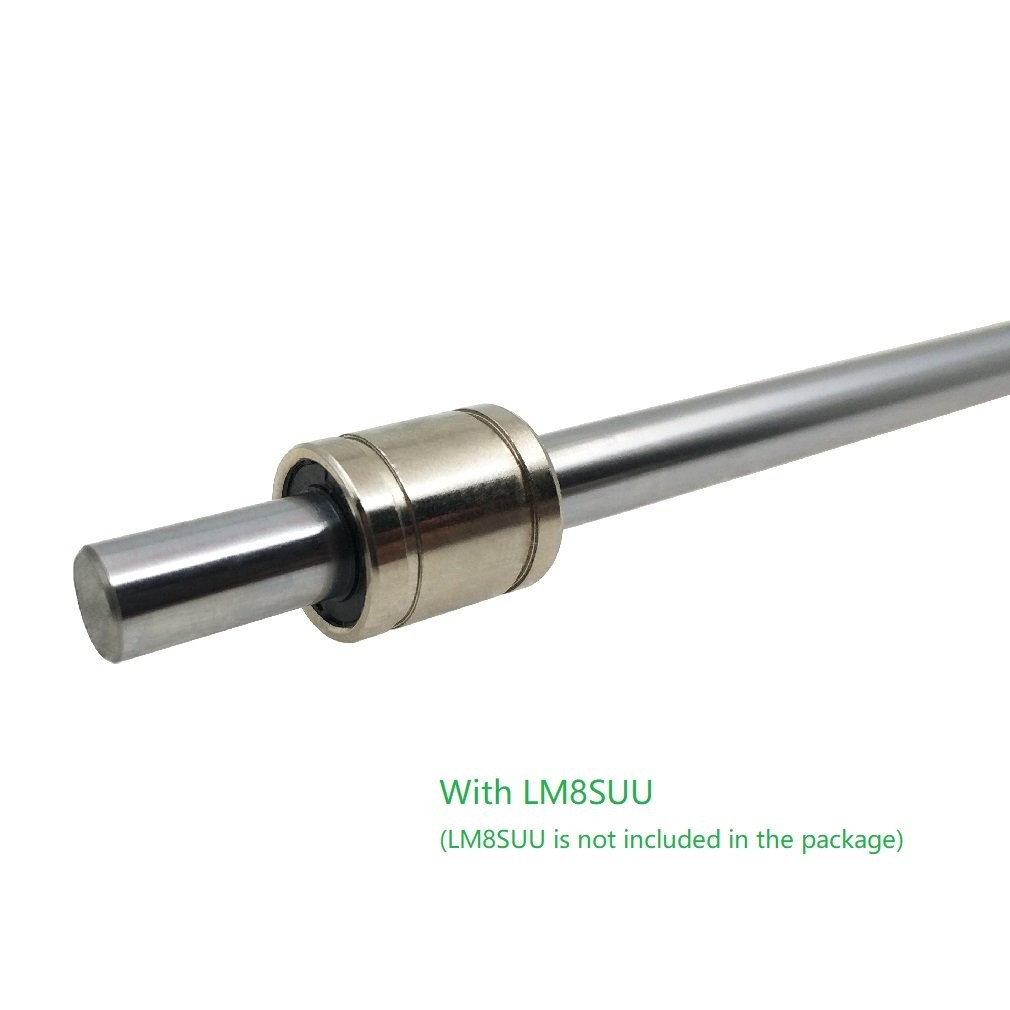 2PCs 8mm x 200mm .315 x 7.874 inches Case Hardened Chrome Plated Linear Motio…