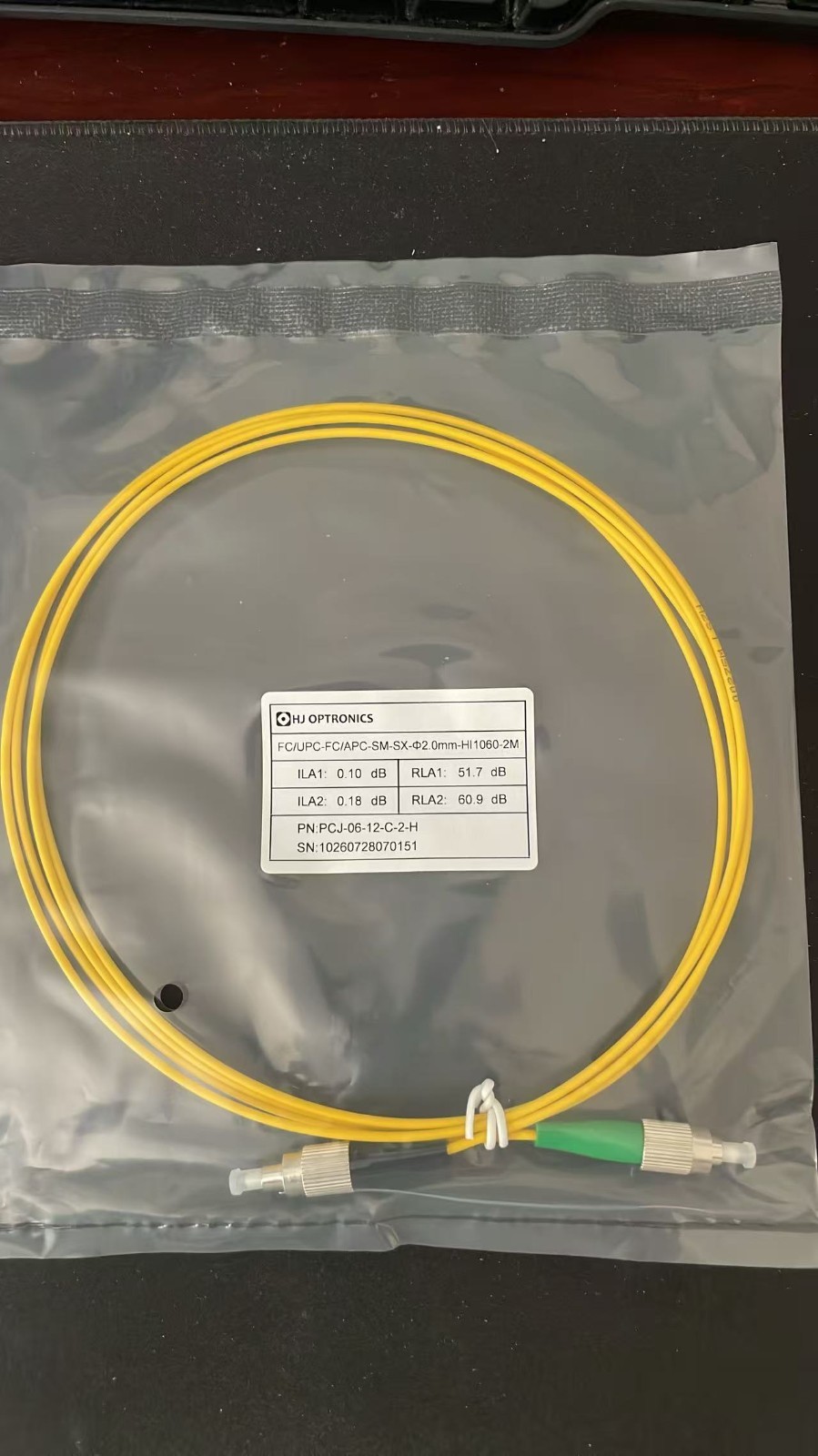 HJ Optronics HI-1060 fiber jumper 2.0mm cable 2.0m FC/UPC-FC/APC Patch Cord