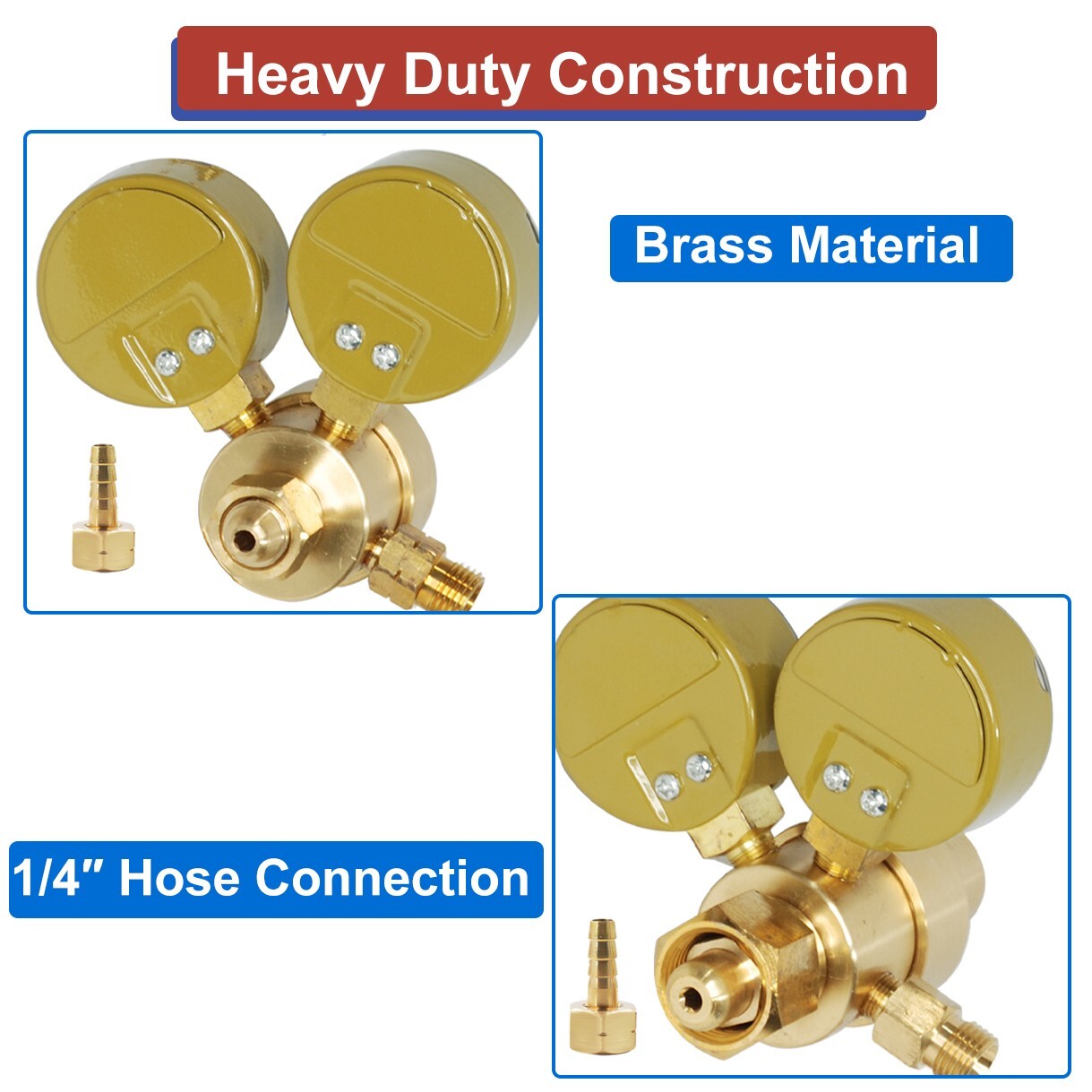 Solid Brass OXYGEN & ACETYLENE Regulators 4 Welding Fit Victor Gas Torch Cutting