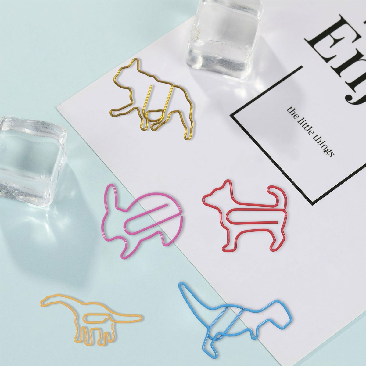 80pc 16 Cartoon Animals Shape Mini Paper Clips Stationery Bookmark Office School