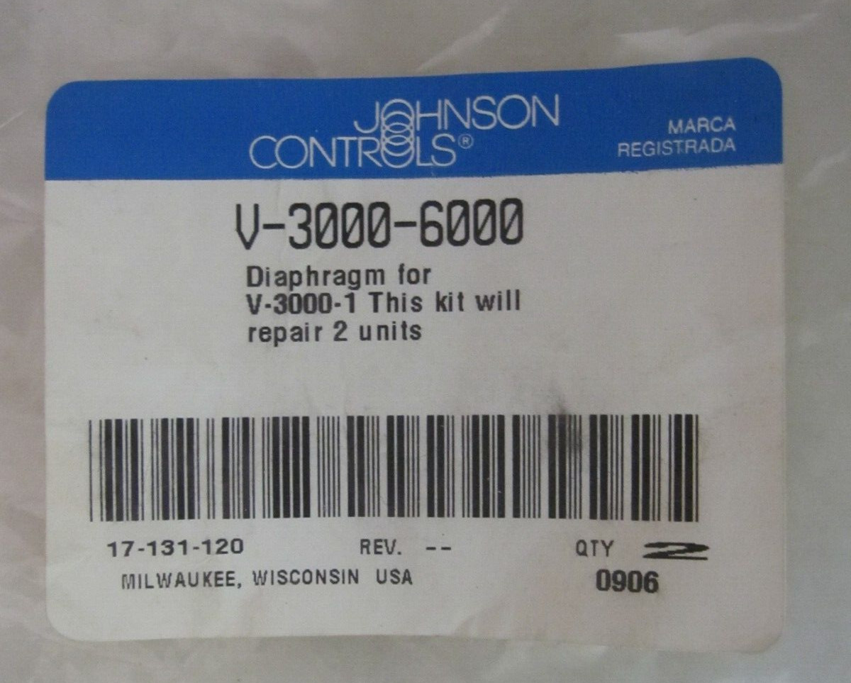 JOHNSON CONTROLS V-3000-6000 SET OF 2 RUBBER DIAPHRAGMS FOR V3000-1 ACTUATOR