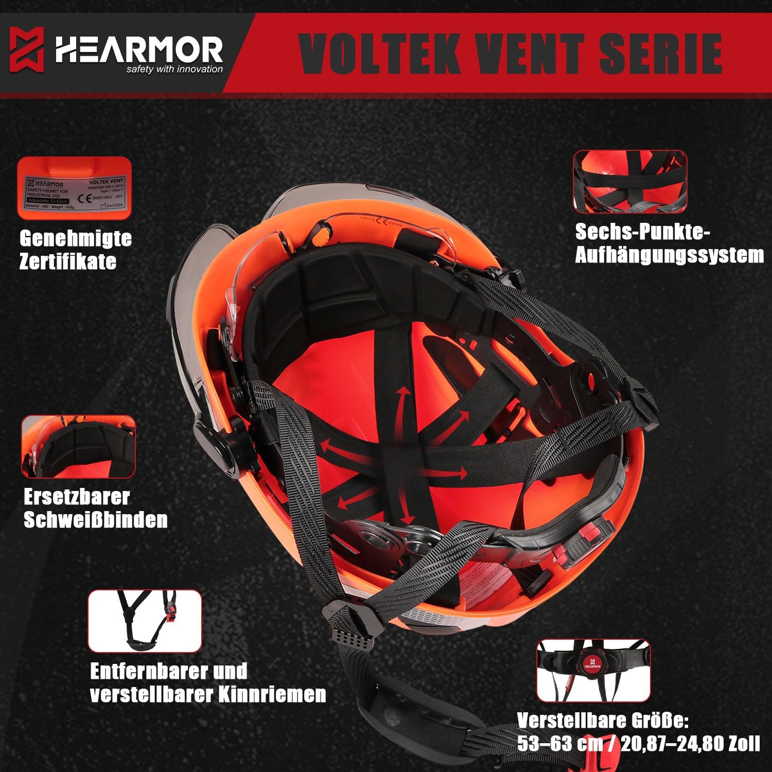 Safety Helmet EN397 Tested High Strength ABS Material, Double Visor for Fast…