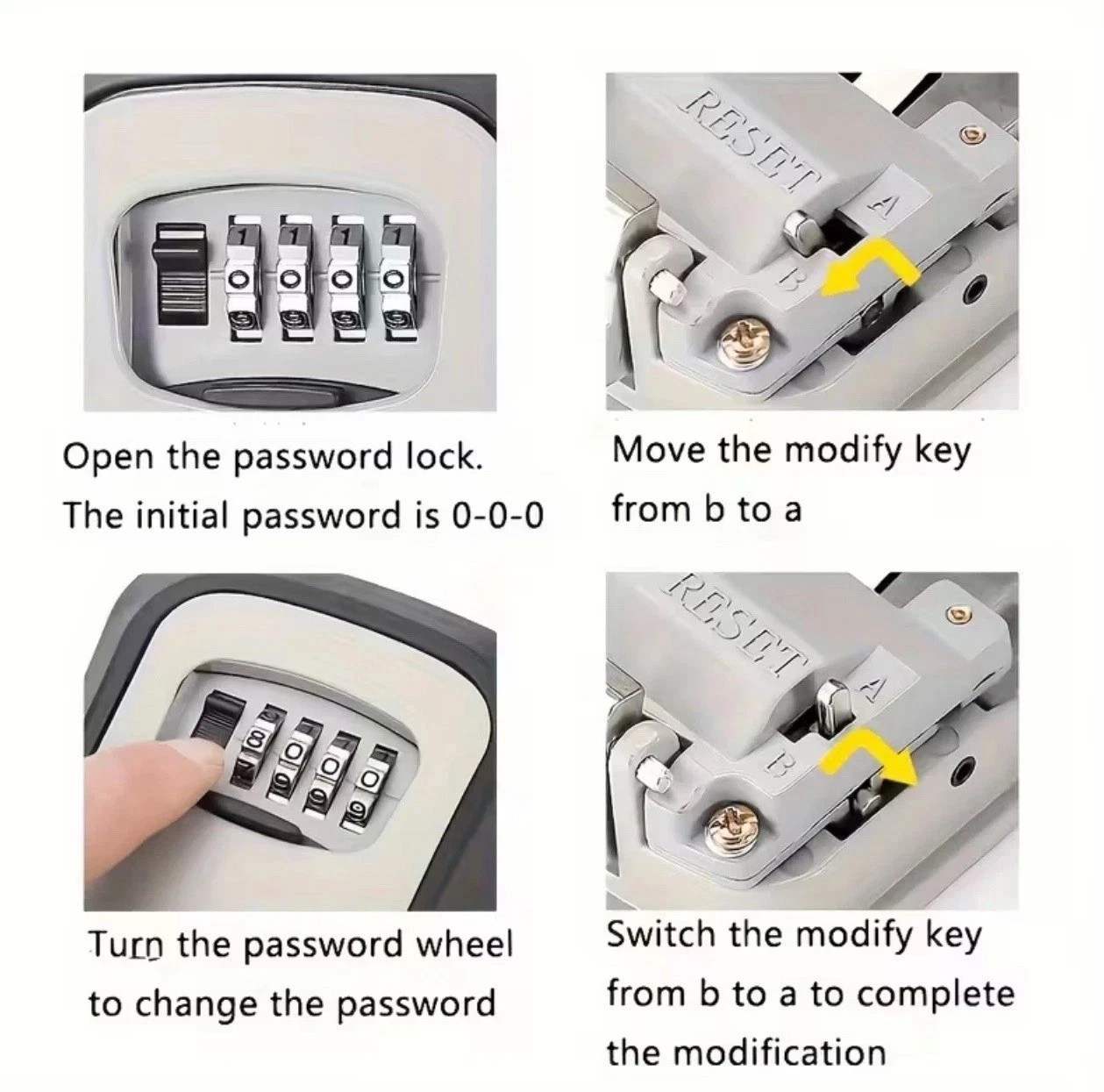 Key Lock Box Combination Wall Non Metal 4 Digit Security Storage Case Organizer