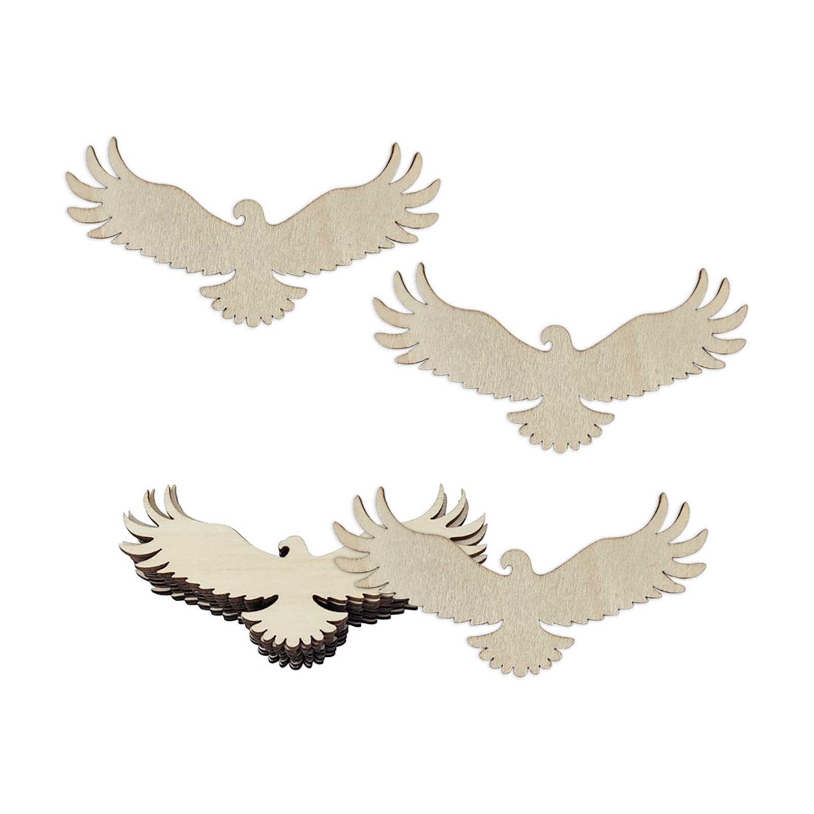 20pcs Wooden Eagle Shaped DIY Craft 4x2x0.1 inch / 10×5.1×0.25 cm, wood color