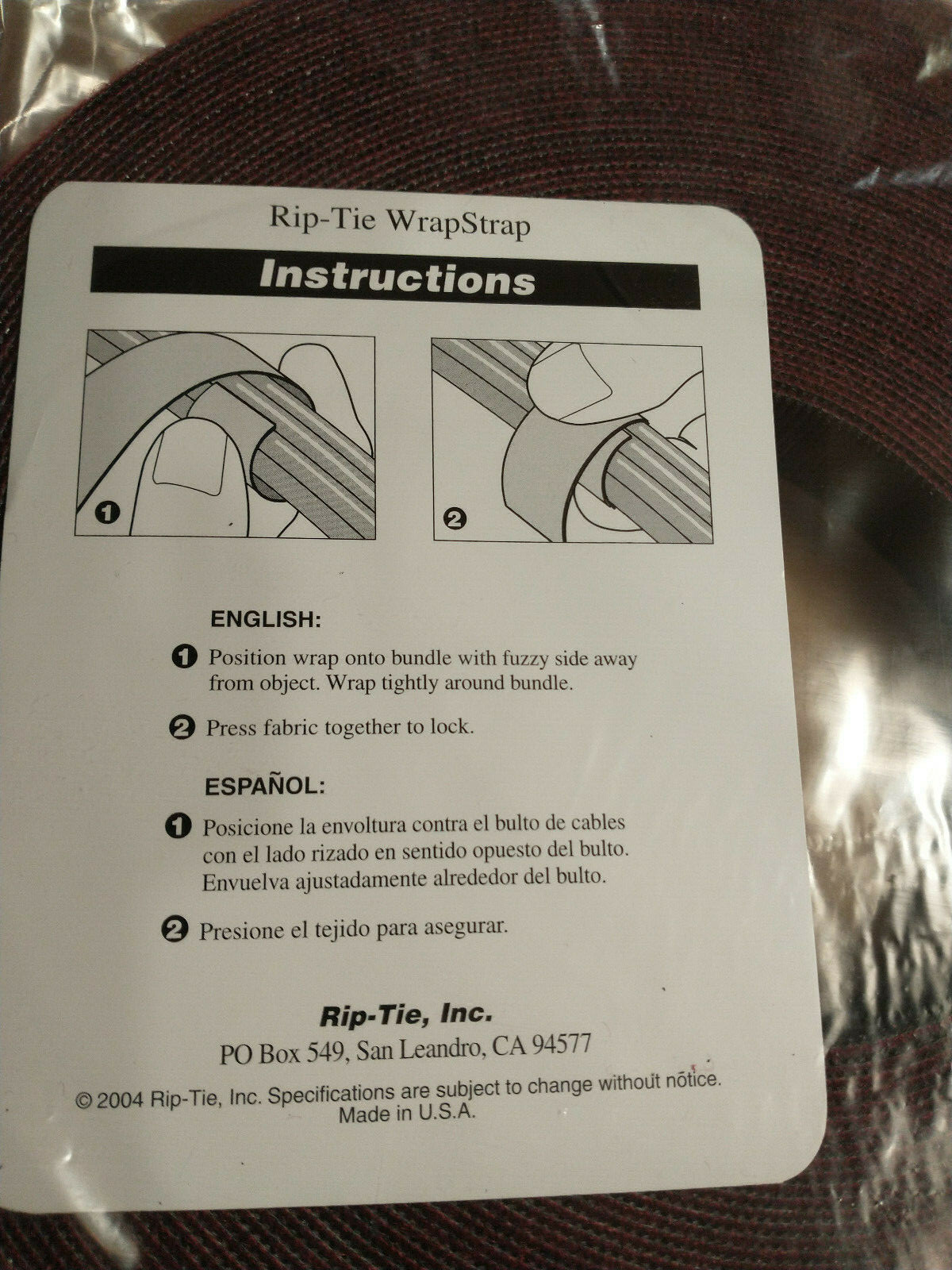 Rip-Tie Lite Wrap Strap Hook and Loop, 3/4″ x 75′ Long Cranberry Cable Organizer