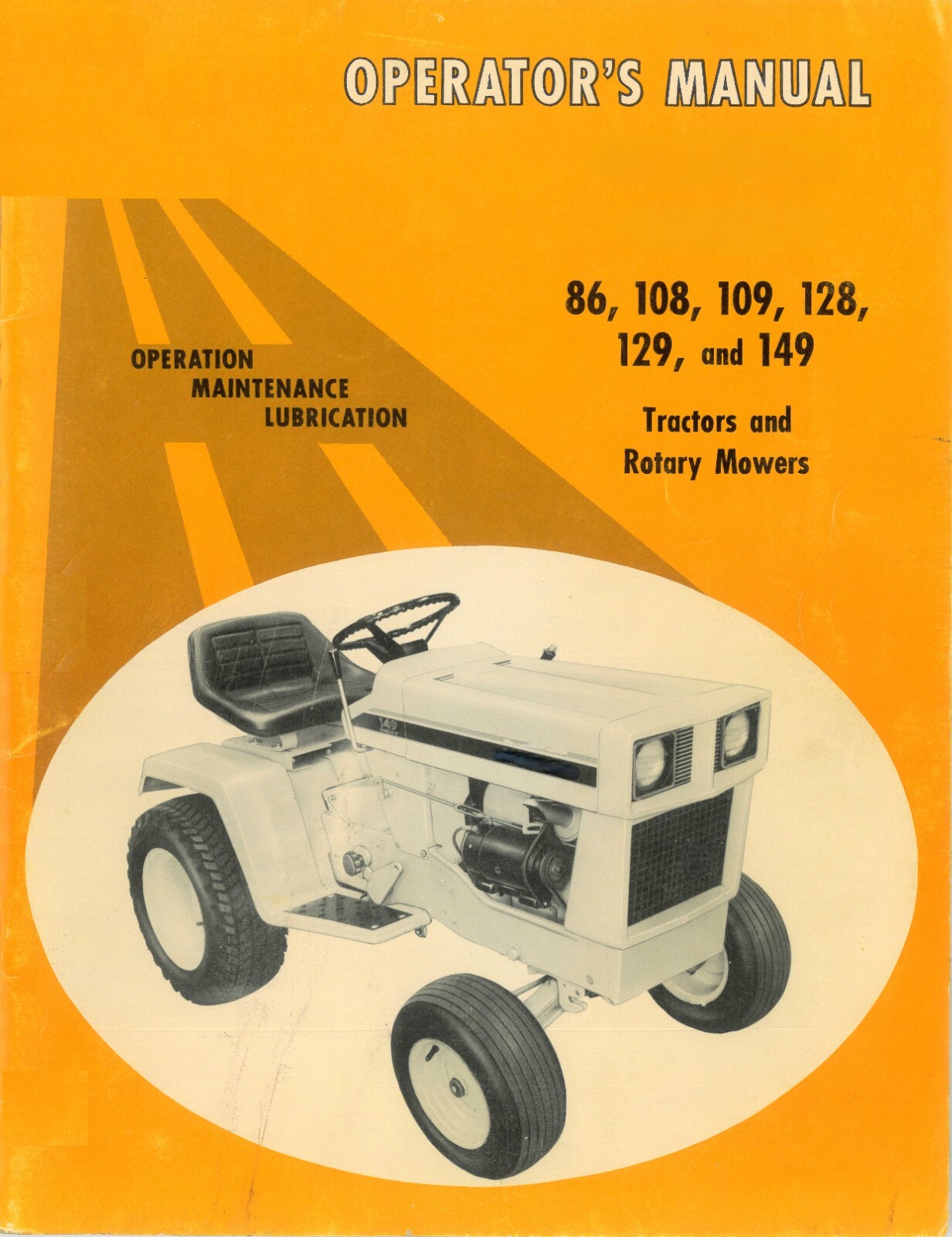 IH Cub Cadet 86 108 109 128 129 149 Owner’s Manual Lawn Tractor & Mower