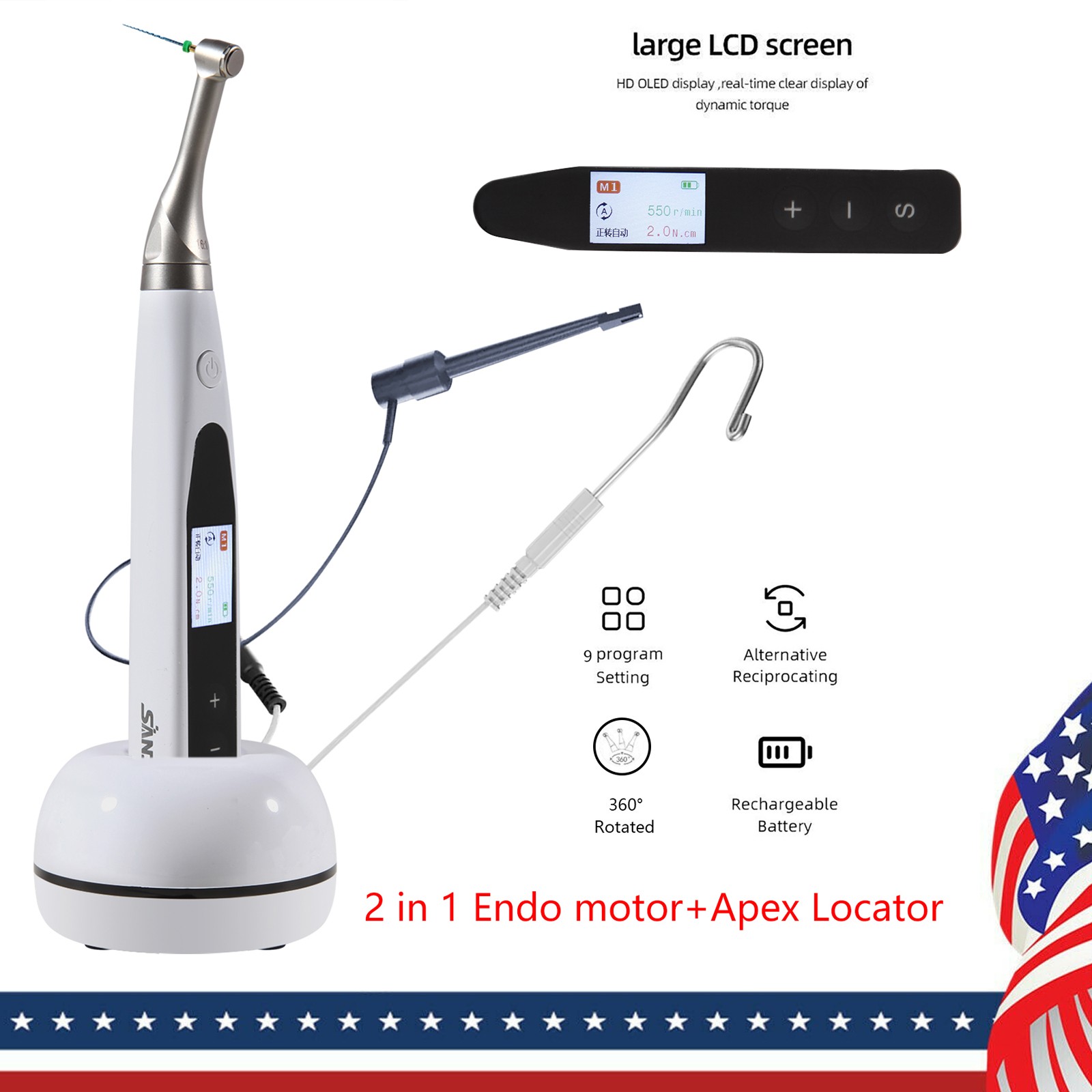SANDENT Dental Endo Motor Reciprocating with Built-in Apex Locator 6:1