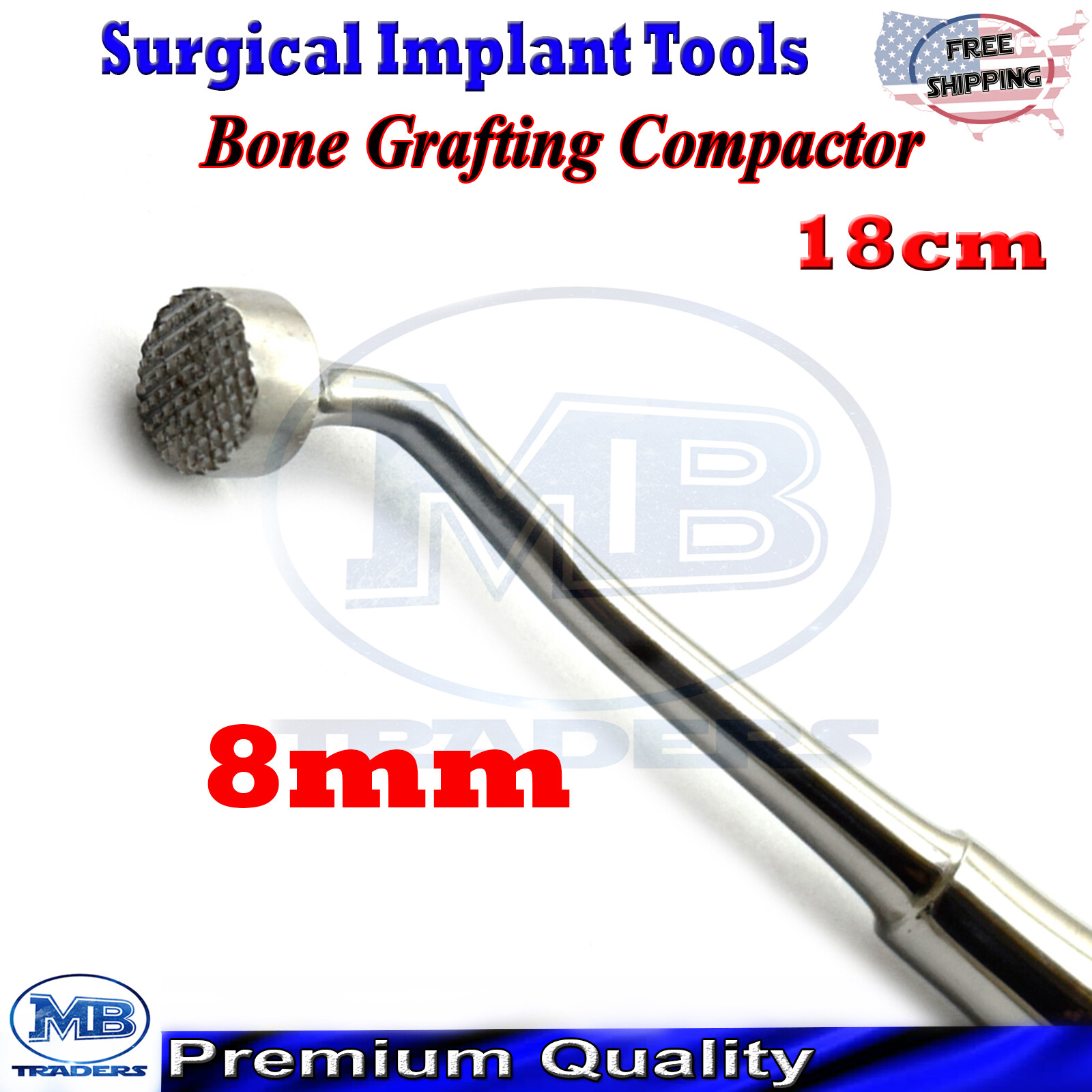 Orthodpedic Surgery Implant Bone Compactor Grafting Surgical Serrated Tip Dental