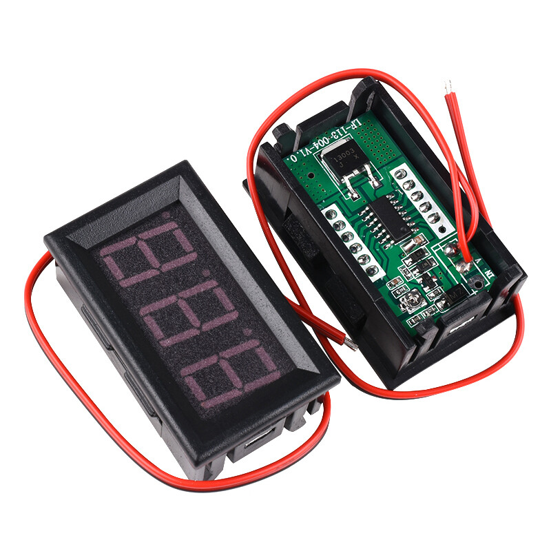 0.36″ 0.56» 2/3Wire DC 0-120V Voltmeter LED Panel 3-Digit Display Voltage Meter