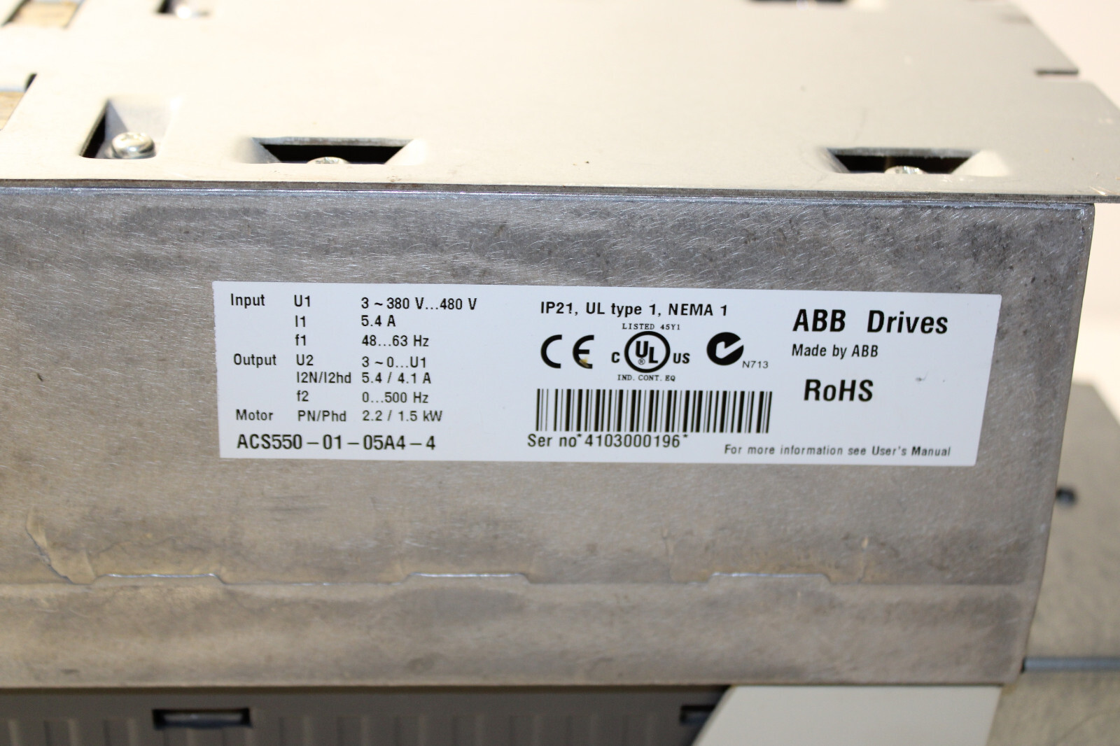 ABB ACS550-01-05A4-4 Frequency Inverter 5.4A