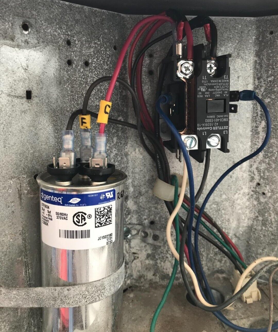 C3355R Capacitor Dual Run Round 35/5 UF MFD 370V VAC 97F9834 35 & 5 MFD At 370V