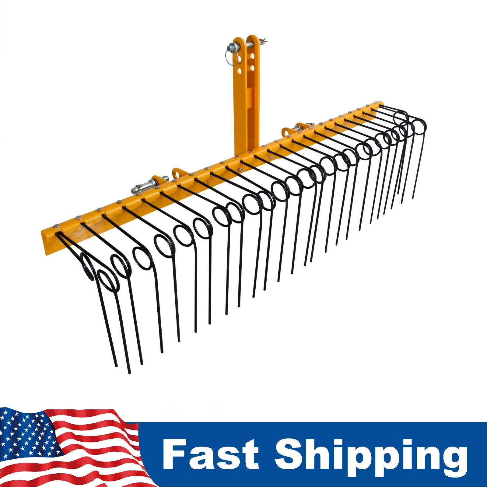 GARVEE 60 in Pine Straw Rake 3 Point Hitch Tractor Landscape Rake to Cat 0 Cat 1