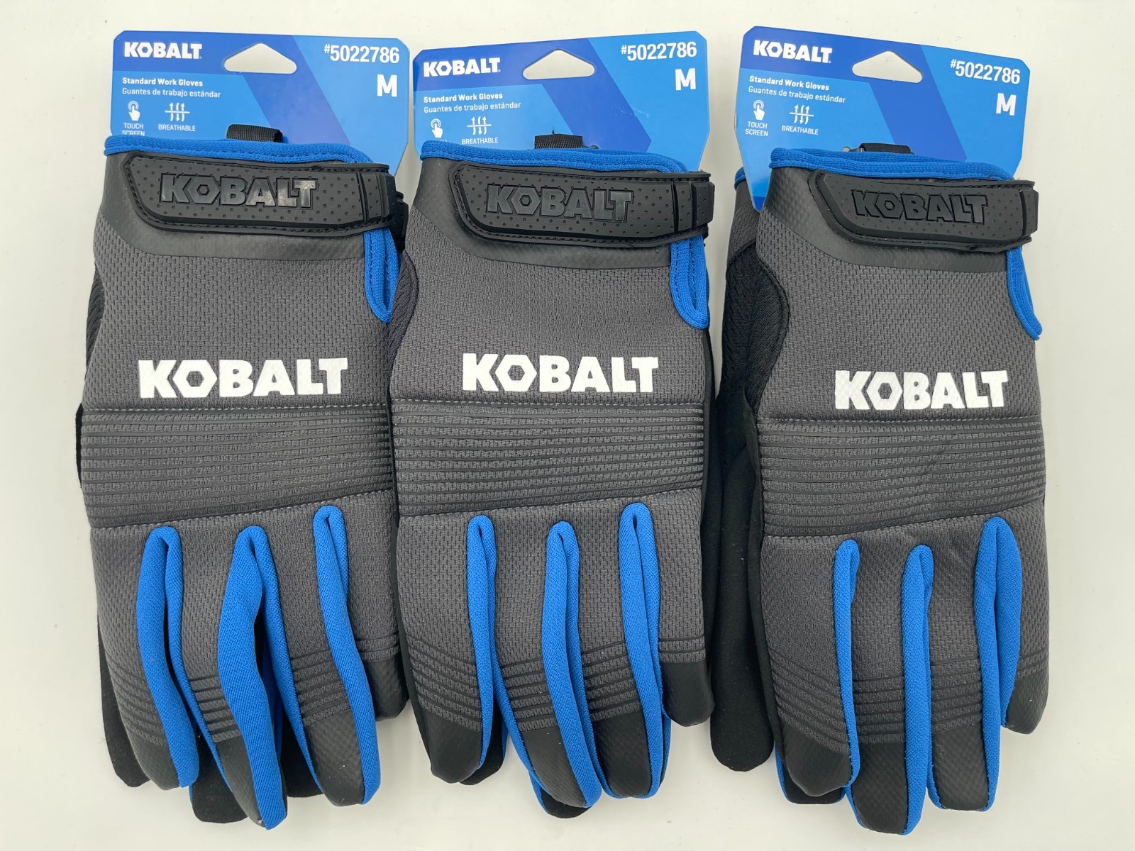 Kobalt Black Synthetic Leather Mechanical Repair Gloves 3 Pairs (Touch Screen)