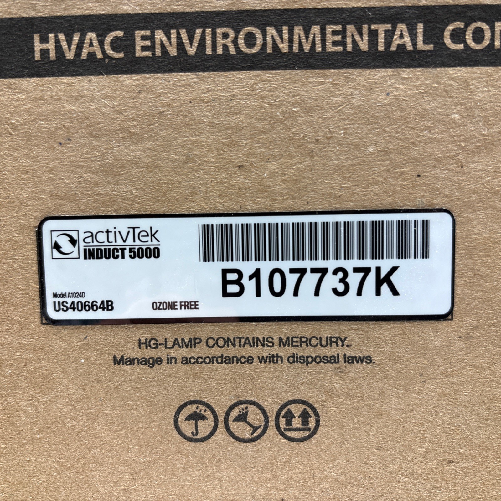 ActivTek A1024D Induct 5000 HVAC Environmental Conditioning Systems US40664B