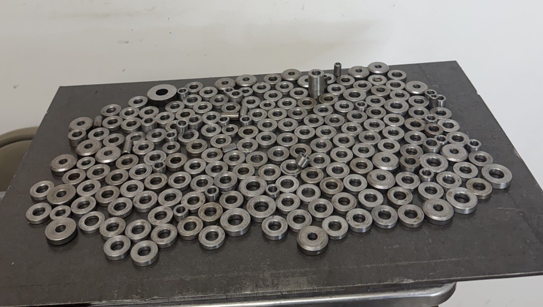 Mixed Steel Round Washers & Spacers – 5.50 LBS (195 PCS) – CNC Lathe Metal