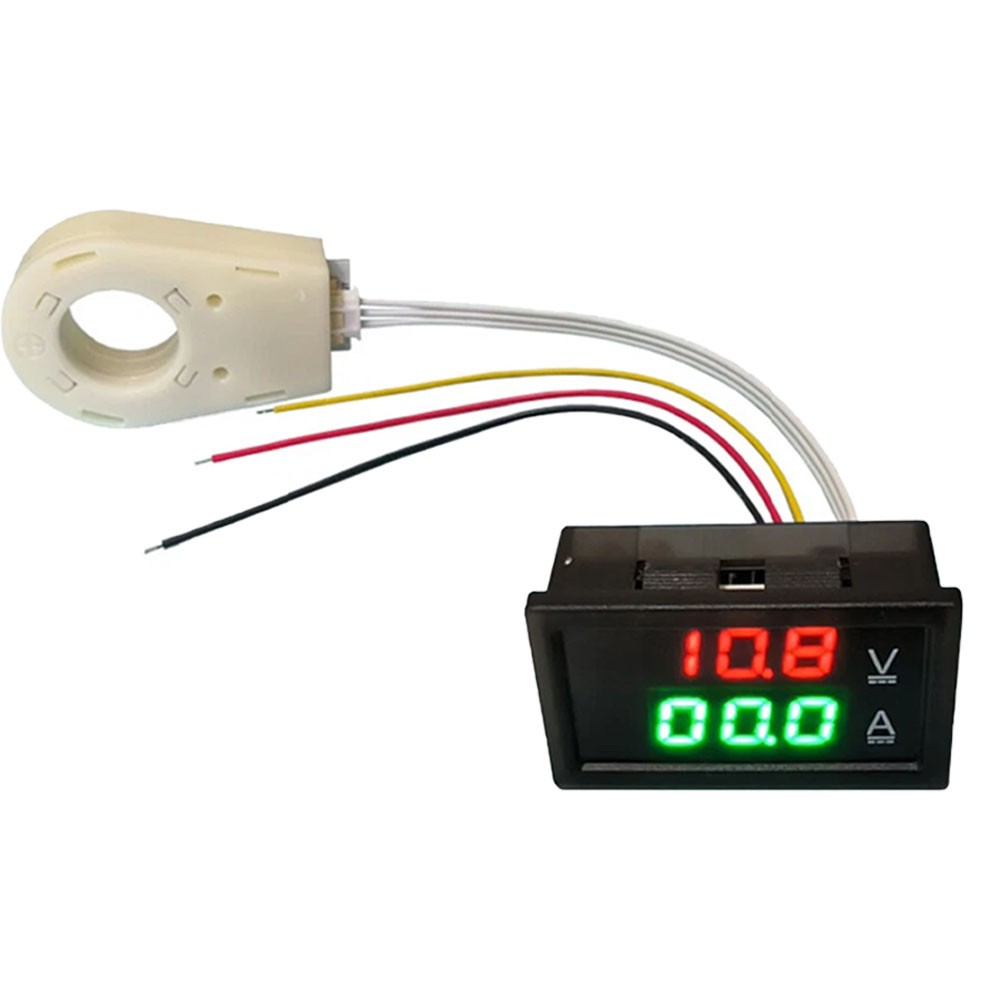 100A 0.1A Hall Current Voltmeter Dual Digital Display DC 5V-100V DC 0-300V ± NEW