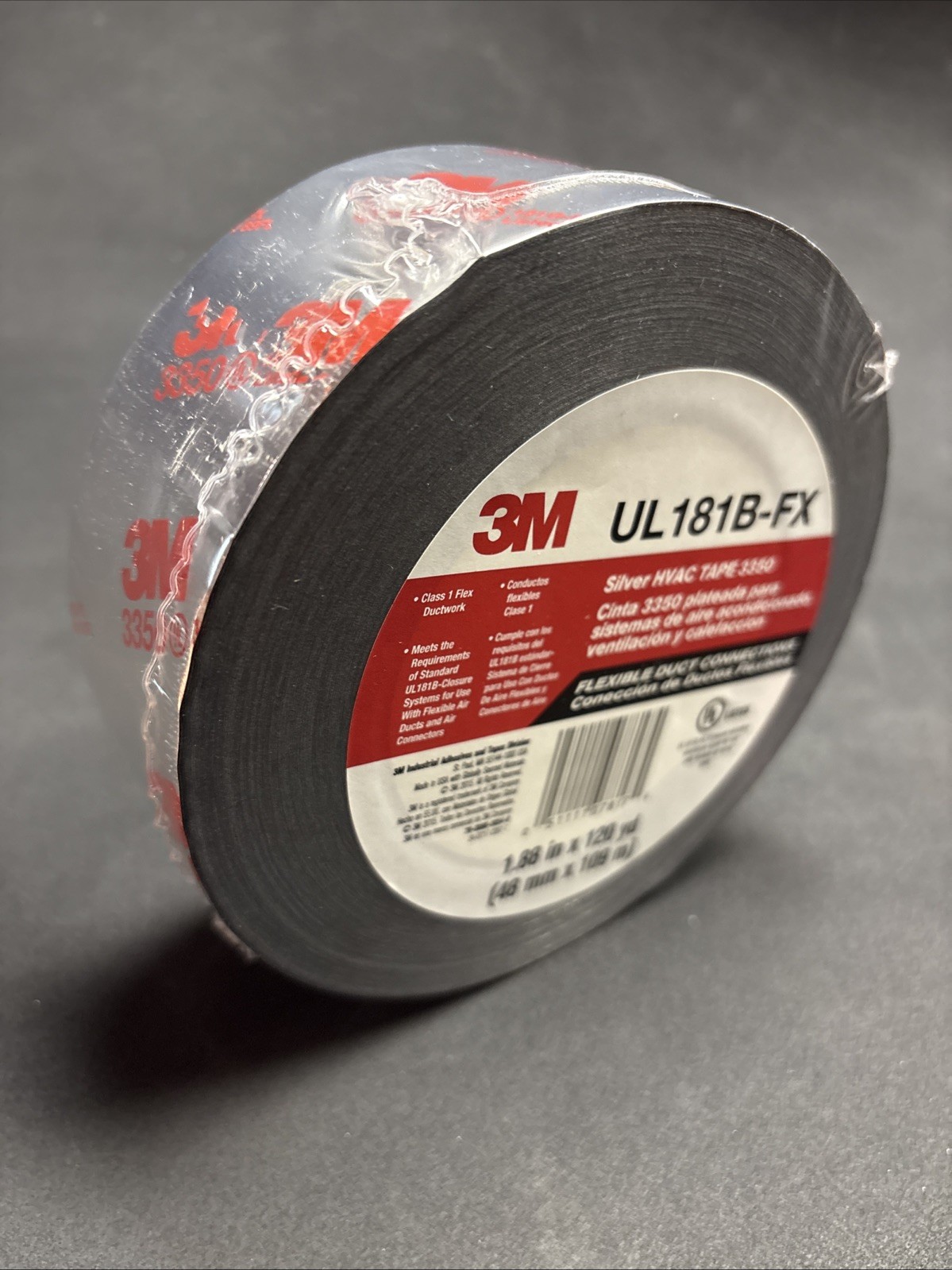 3M Silver HVAC Tape # 3350 1.88″ x 120 yd UL-181B-FX